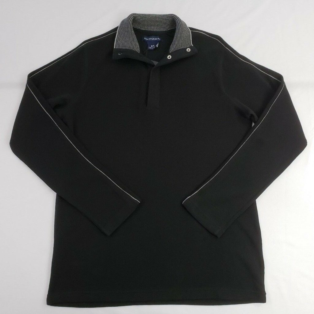 Nwt Mens Hathaway Ribbed Knit Sweater , Black , Sz Xl